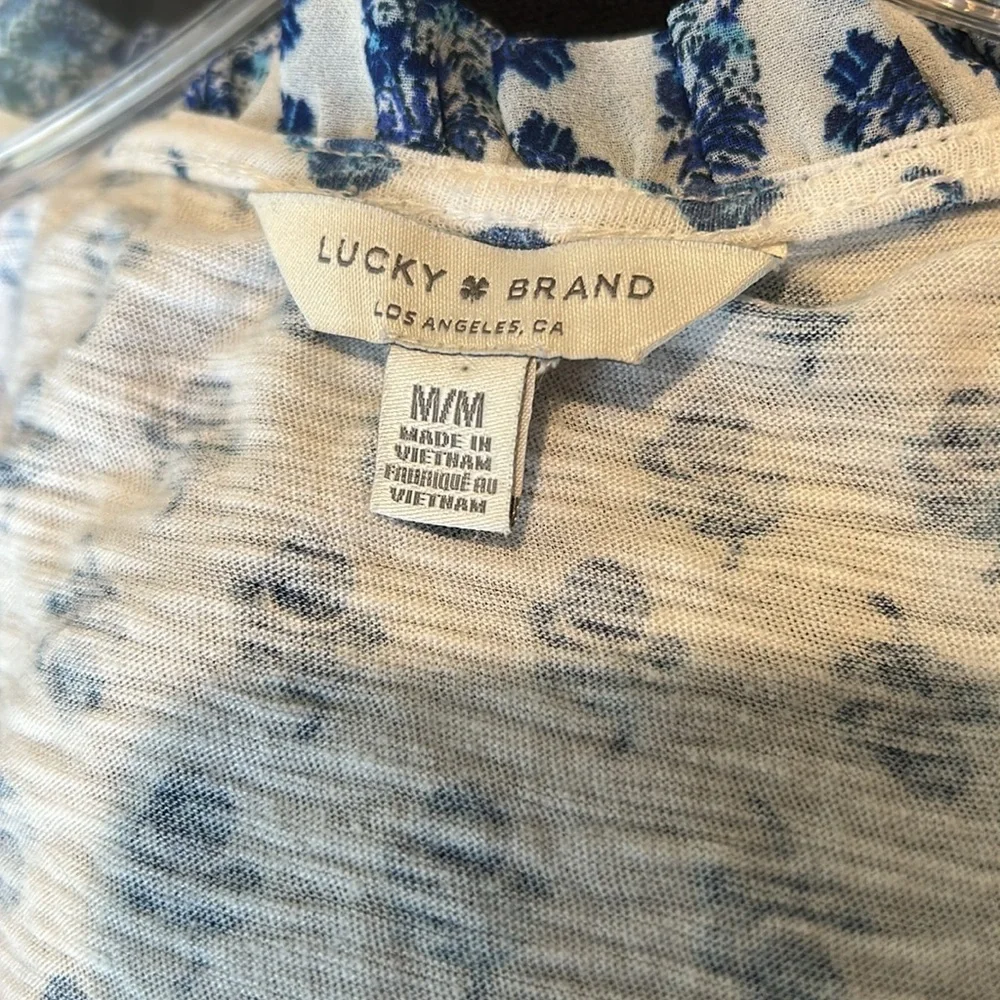Lucky Brand Blue and White Floral Blouse - Picture 4 of 5